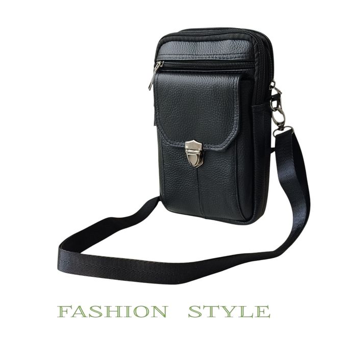 Мъжка чанта за колан и през рамо от естествена кожа