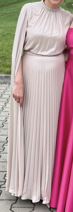 Rochie din voal cu maneci tip capa - Nissa