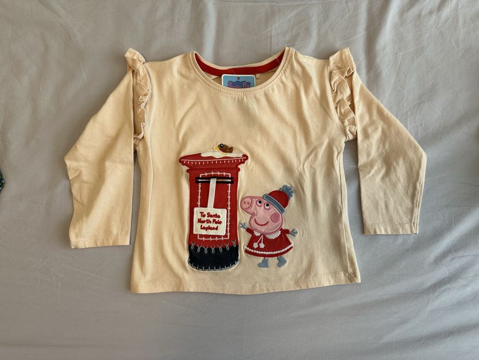 Set Next bluza Peppa Pig si pantaloni carouri, 98 cm, 2-3 ani - NOU