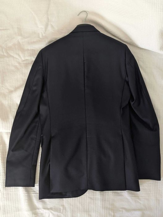 Costum elegant bleumarin, 100% lana, Marime: S / EU 44-46