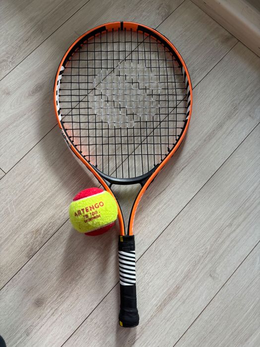 Rachetă de tenis EASY 21" PORTOCALIU copii + Mingi Cadou.