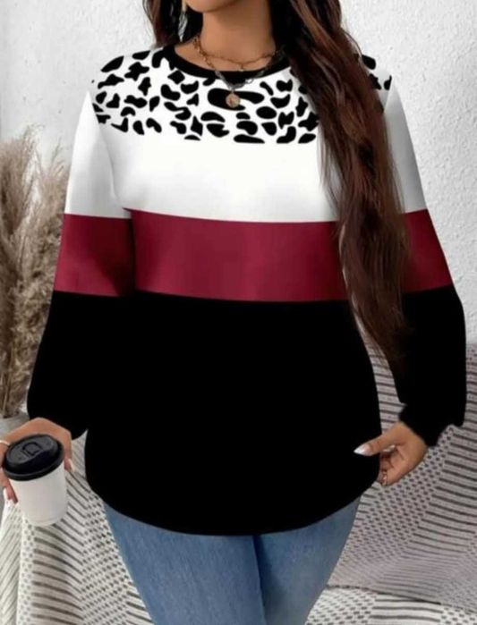 Дамска блуза с дълъг ръкав размер 2ХЛ нова