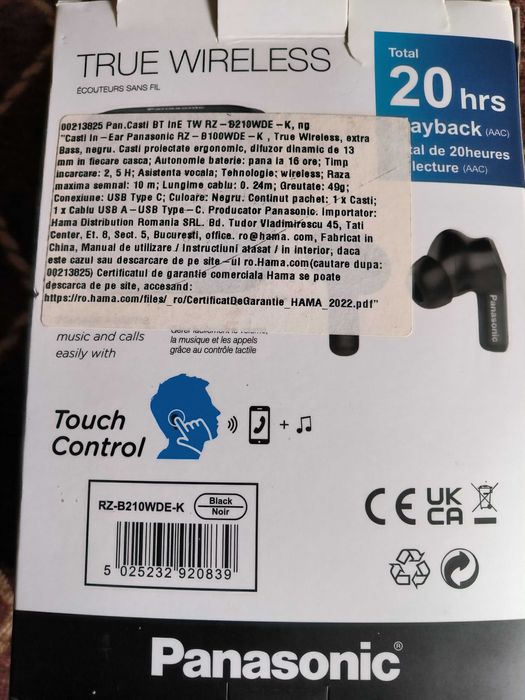 Casti Wirelees Panasonic  RZ  B210WDE-K Noi