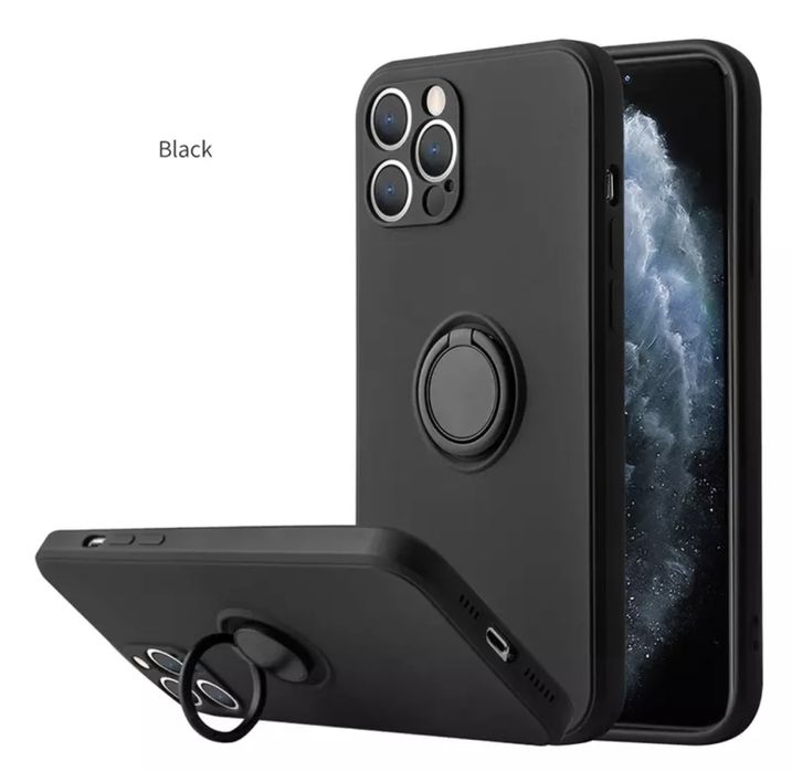 Iphone 14 PRO MAX PLUS Husa Ultra Slim Silicon Inel Placuta Metalica