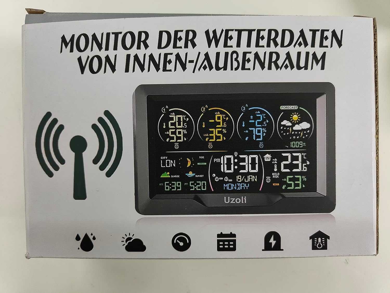 Statie meteo wirelles cu 3 senzori,UZOLI,sigilata