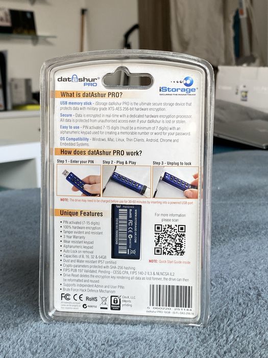 Secure USB 3.0 Flash Drive 16 GB by Datashur Pro