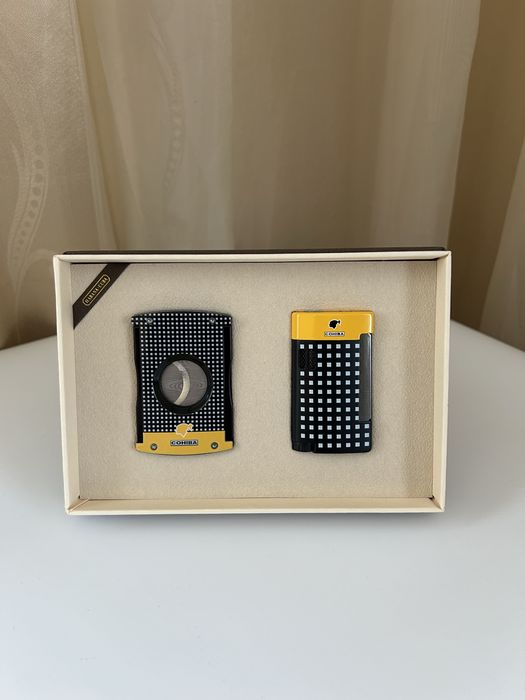Луксозен подаръчен комплект COHIBA – Запалка и резачка за пури