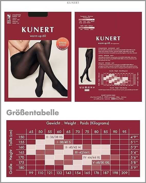 70% REDUCERE, Ciorapi, Kunert, Negru, 60 DEN, 42-44 EU