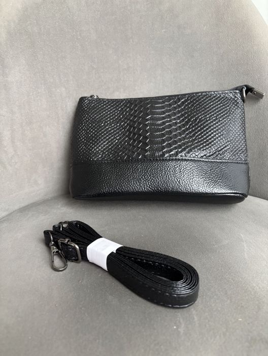 Geanta piele naturala - neagra - noua cu eticheta