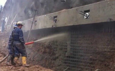 Торкрет мокрый бетон гидроизолируюшими составами фасад котлова