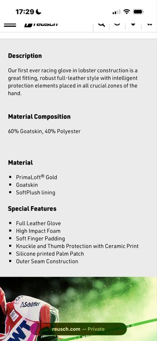 Reusch race TEC 18 Pro Lobster