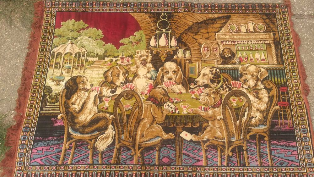 Carpeta Cainii jucand Poker