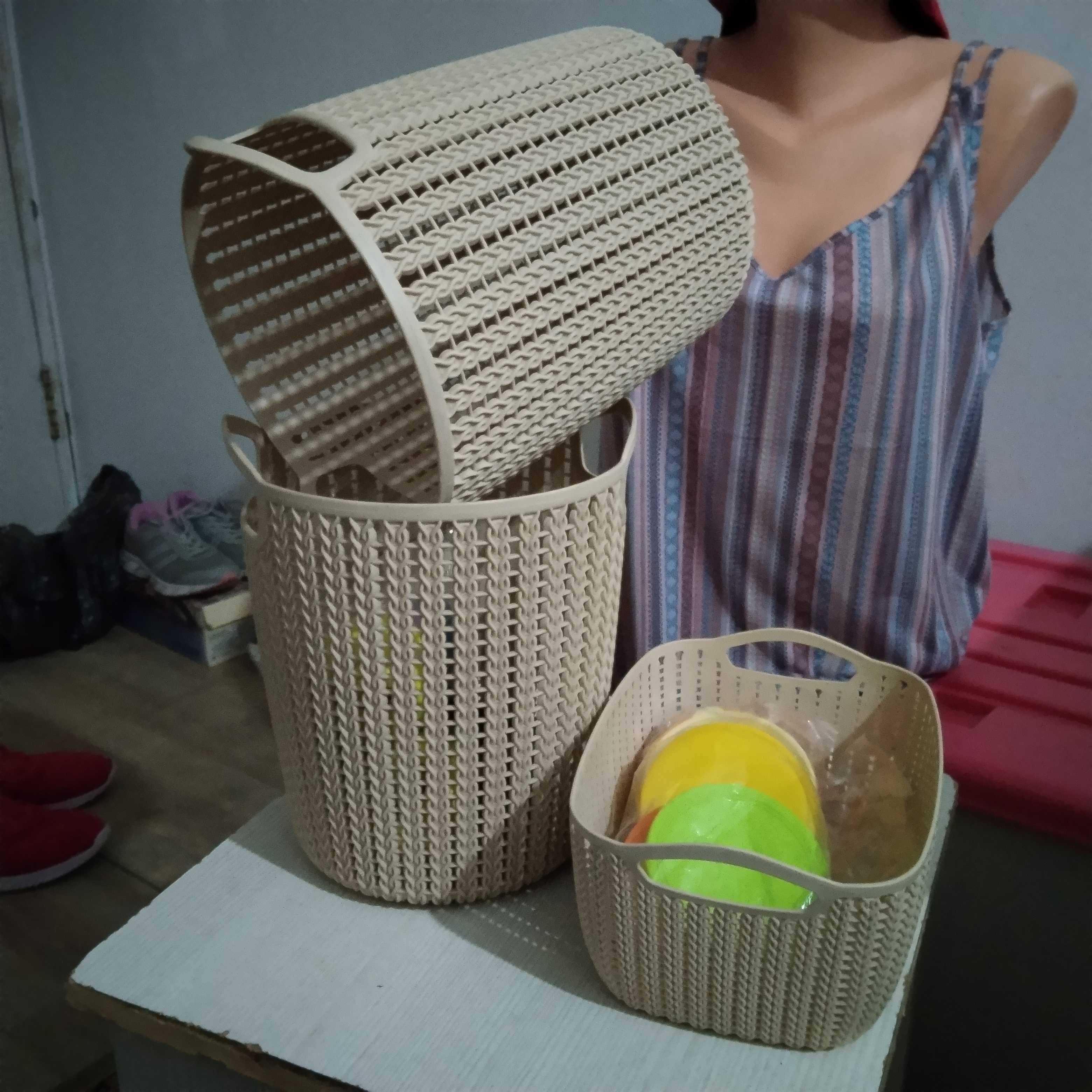 Набор плетеных корзин пр-во Ю.Корея пластмасс