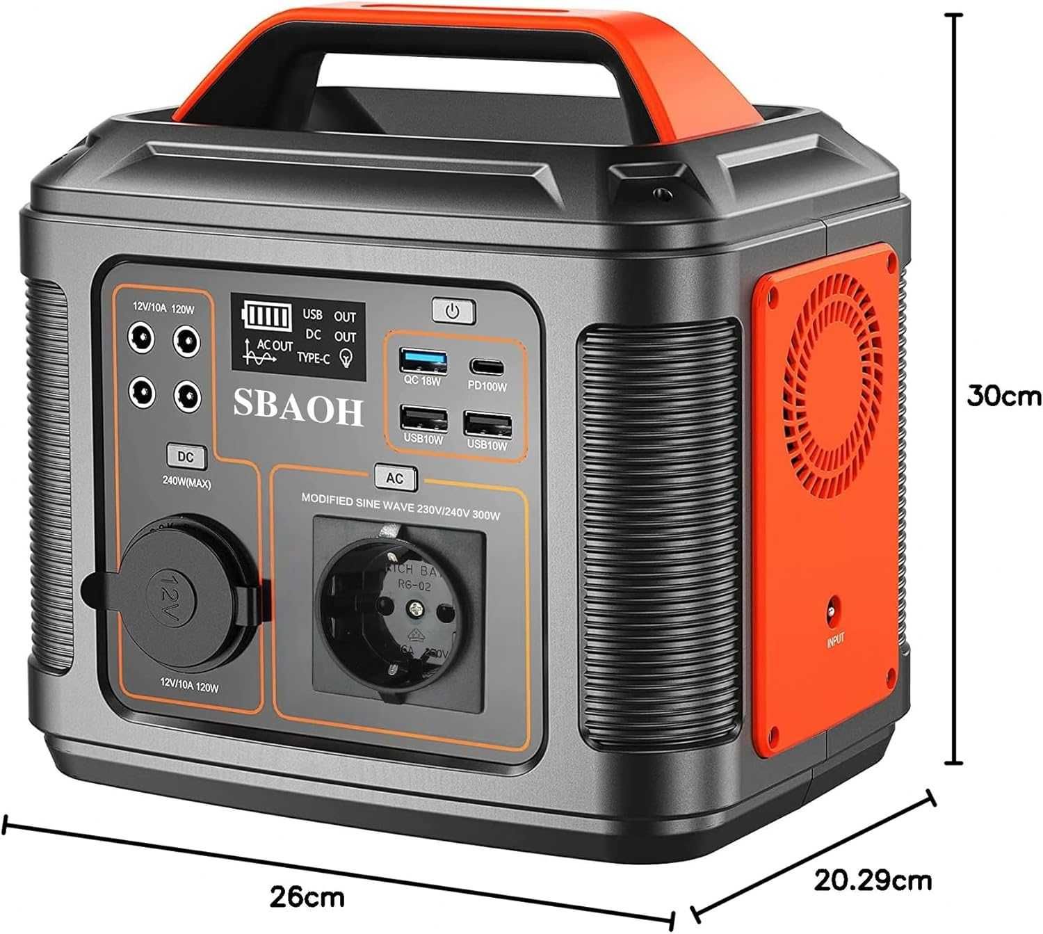 Преносима Захранваща Станция SBAOH 300W/296Wh – Соларен Генератор
