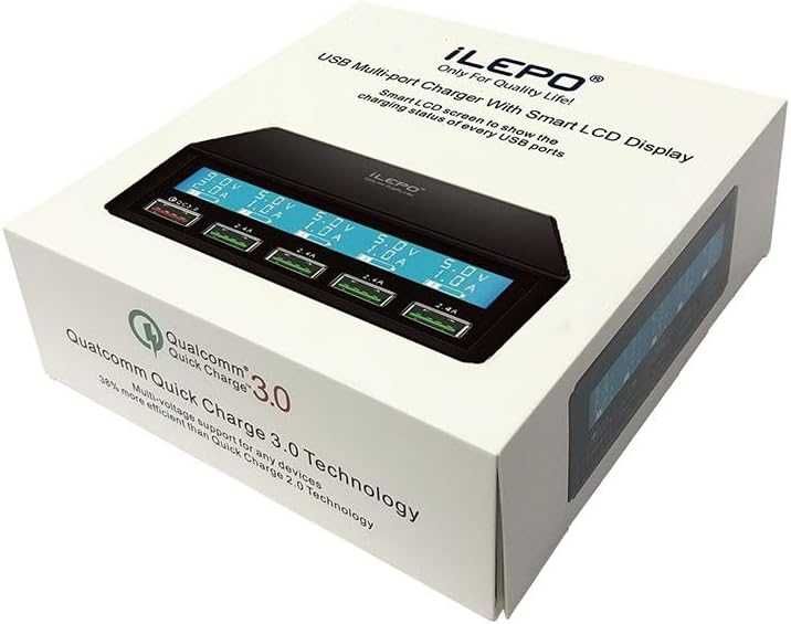 Интелигентна зарядна станция с 5 USB порта 50 вата и бързо зареждане