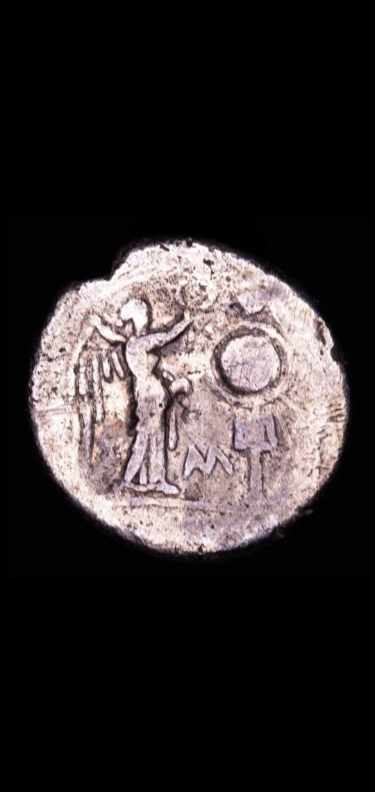 Moneda romana antica de argint Victoriatus, anul 211-208 Î.Hr.