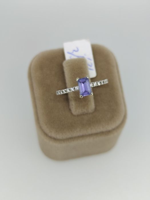 Inel aur 18k marca Storks cu diamante naturale și Tanzanite 1.93gr (r)