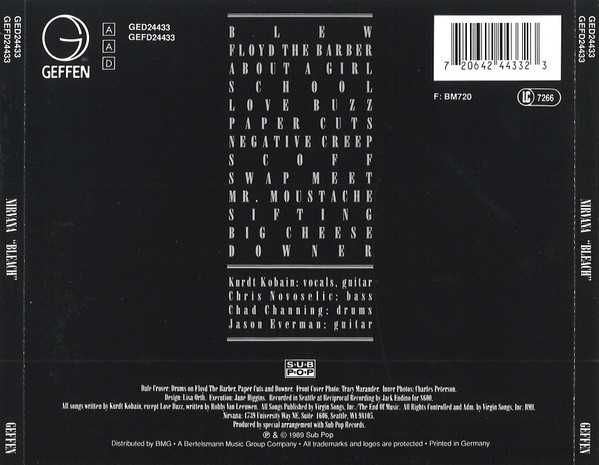 CD Nirvana - Bleach 1992