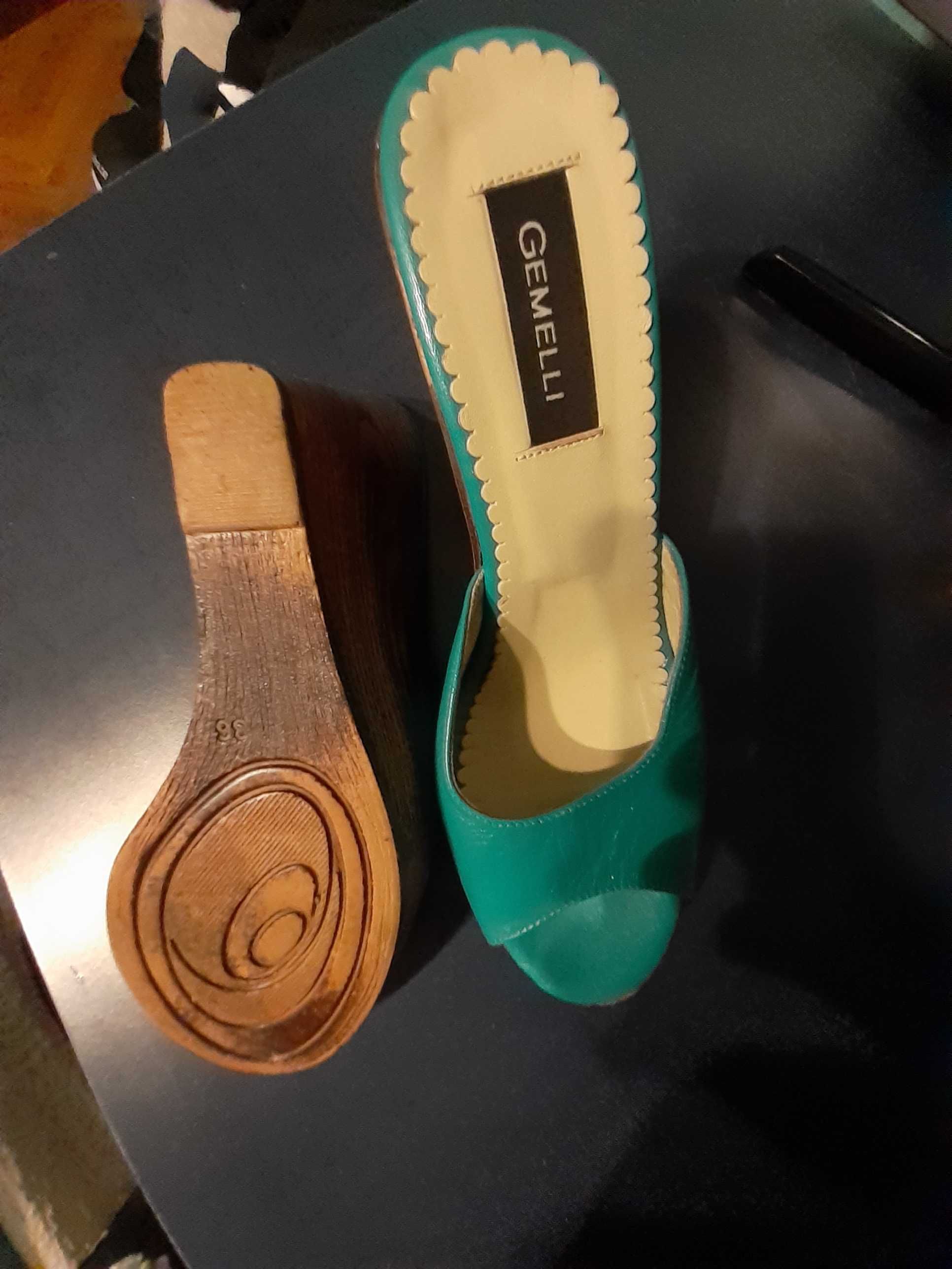 Papuci din piele platforma nr 36