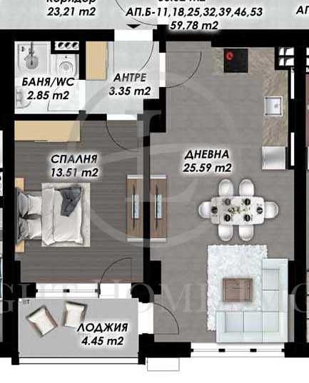 Реф. 3141 Двустаен Апартамент / Гагарин