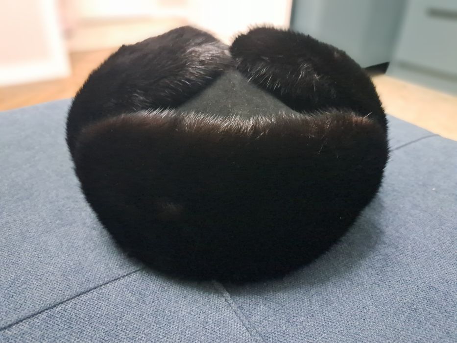 Мужская шапка ушанка из норки