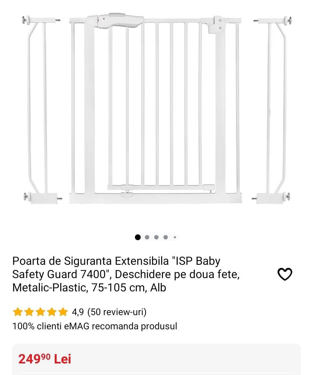 Poarta de Siguranta Extensibila ISP Baby Safety Guard 7400, 75-105 cm