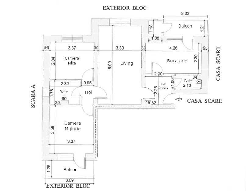 3 camere, 70 m², cărămidă 1990 – renovat 90%, mobilat, etaj 2