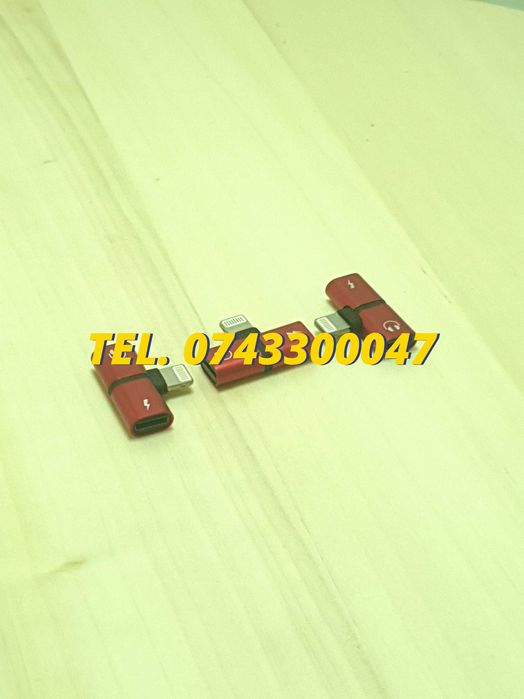Adaptor Splitter 2 In 1 Pentru Casti Si Incarcare Iphone
