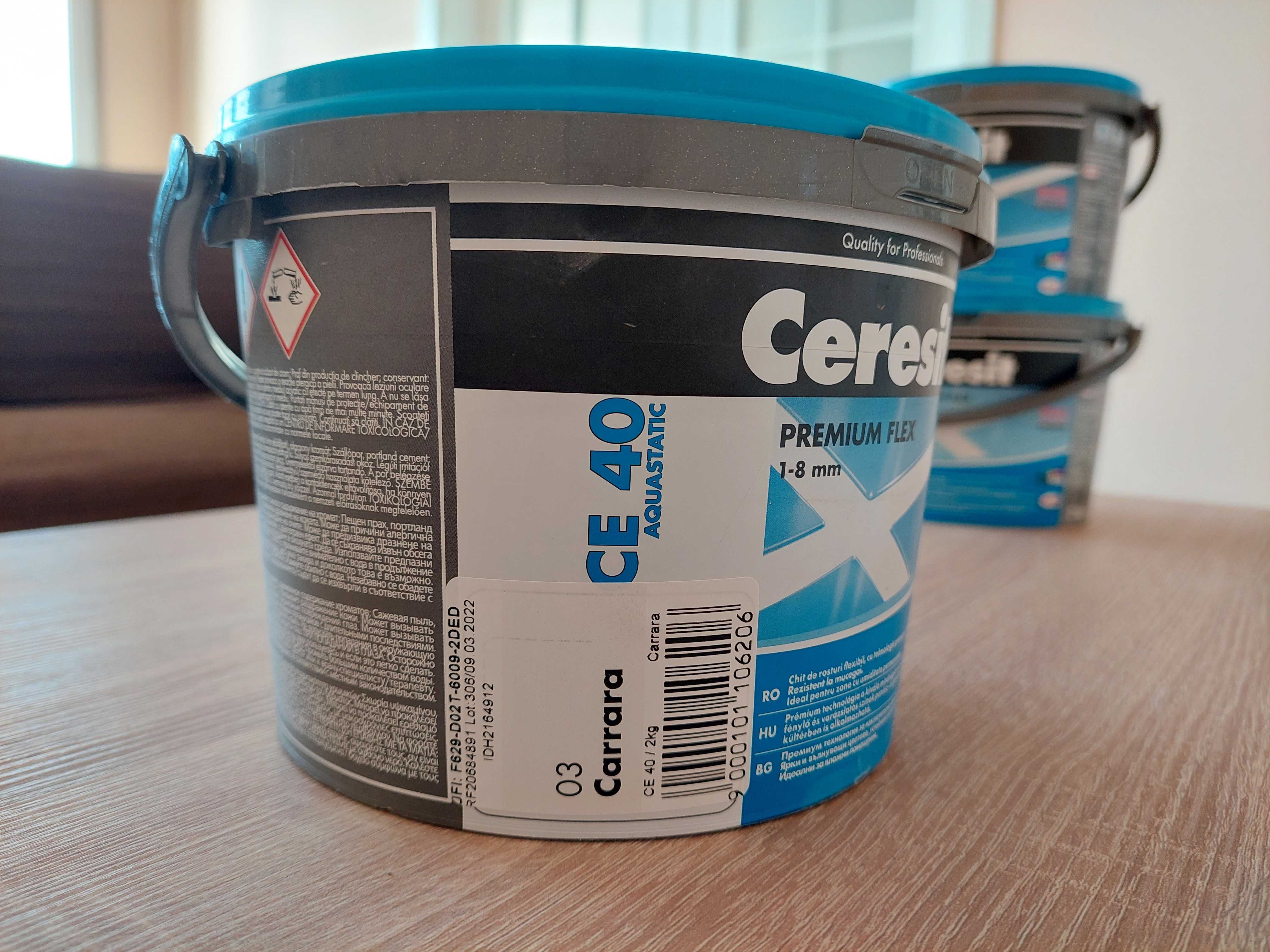 Фугираща смес Ceresit CE 40 неотваряни кофи от 2 кг. цвят 03 Carrara