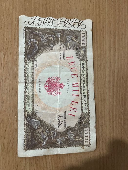Vând bancnotă Zece Mii Lei 28 Mai 1946