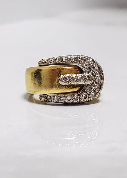 Inel din aur 18K cu diamante naturale – mărimea 50, gramaj 10,99 gr