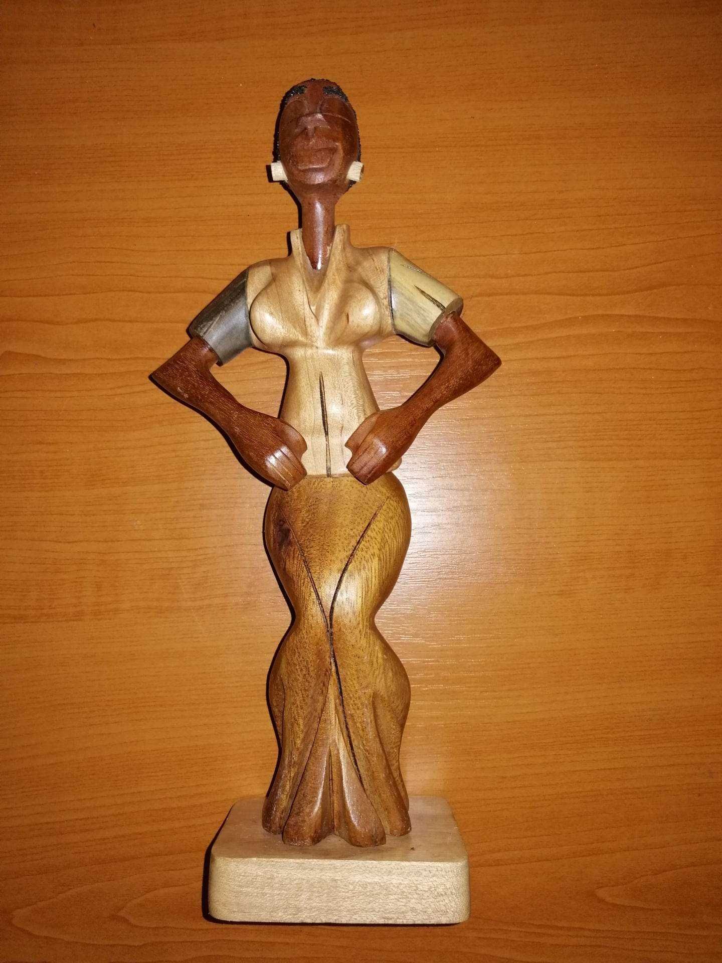 Statueta sculptura lemn arta africa dansatoare cap sold mobil