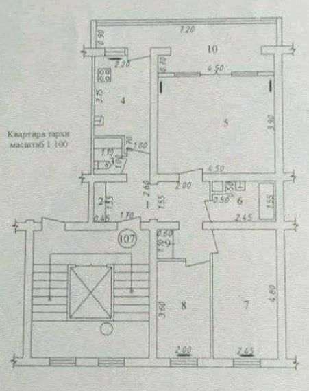 Садык Азимова (Ц-1) 3х комнатная, ор/р посольство Японии