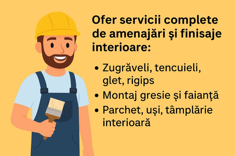 Constructor finisaje interioare – 30 ani experiență