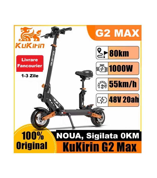 NOUA Sigilata‼️KuKirin G2 Max‼️ 1000W 60Km/h, Baterie 20Ah + Scaun
