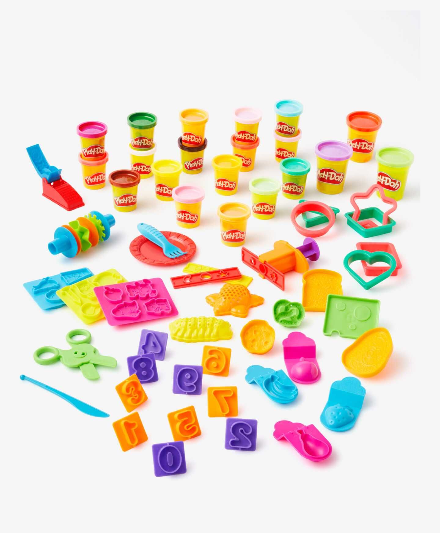 Голям Комплект мек пластелин моделин Play-Doh, 20 кутии, 45 аксесоара