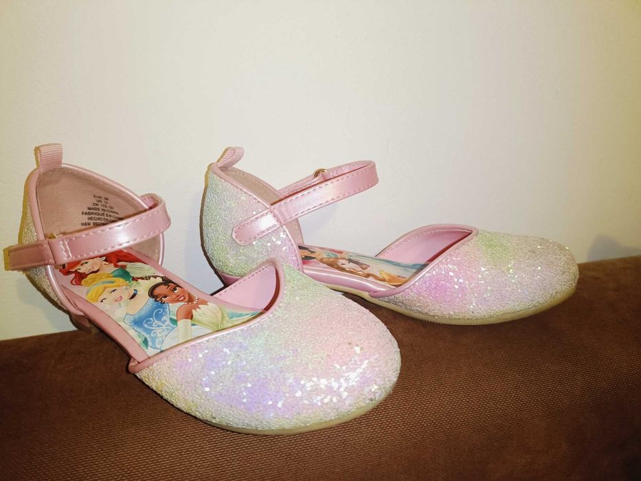 Pantofi roz strălucitori cu toc H&M măr 28