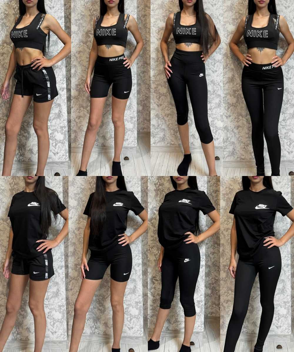 Дамски екипи с къси гащи и тениска Nike