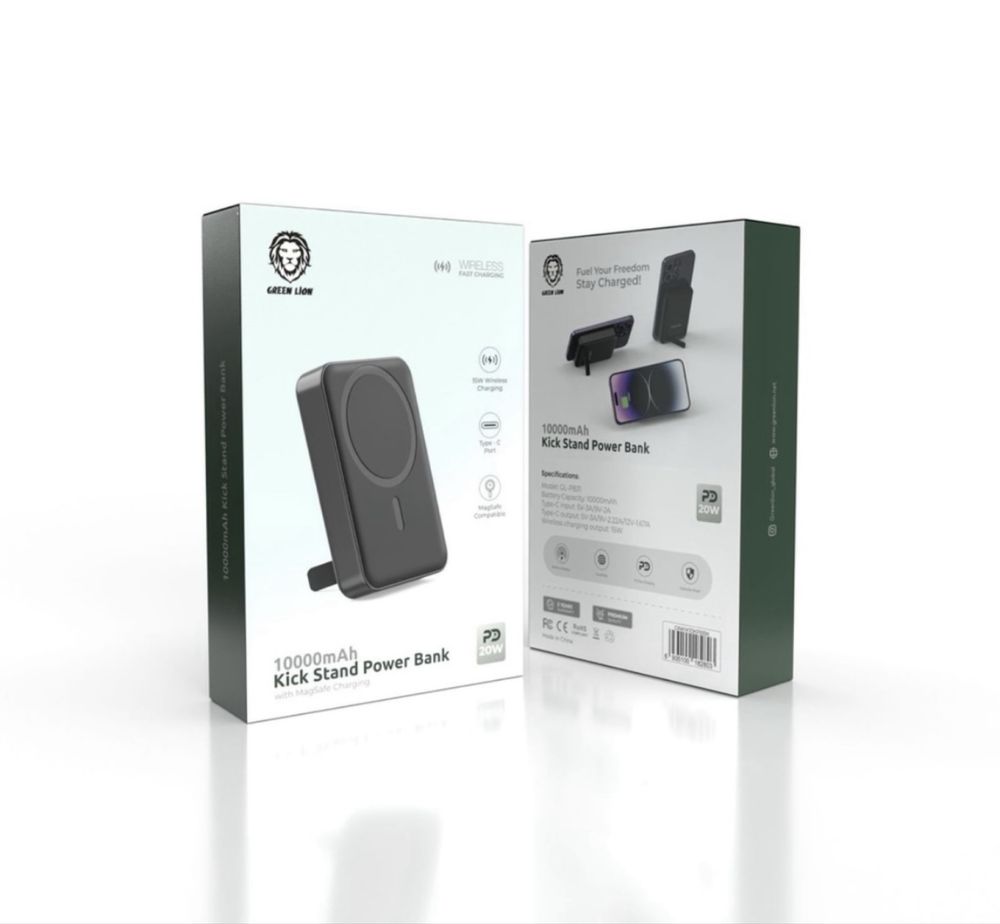 Power bank Xiaomi Mi и Green Lion с беспроводной зарядкой, 10000 мА/ч.