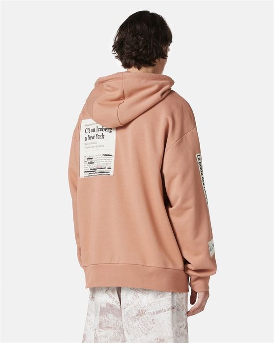 Мъжки суичър Iceberg Relaxed Fit Cotton Hoodie In Terracotta