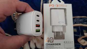 incarcatoare fast charge quick charge 40w , 2 usb + 2 usb type c