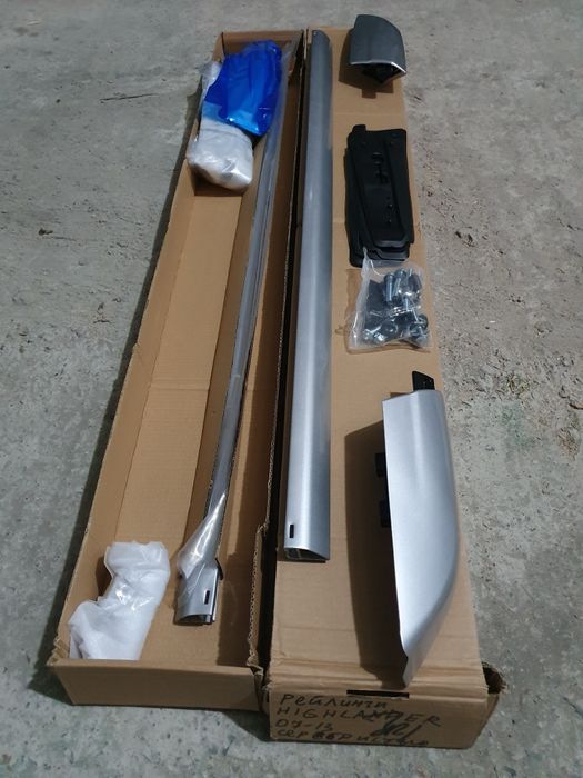 Рейлинги Toyota Highlander 2007/2014 серебристые