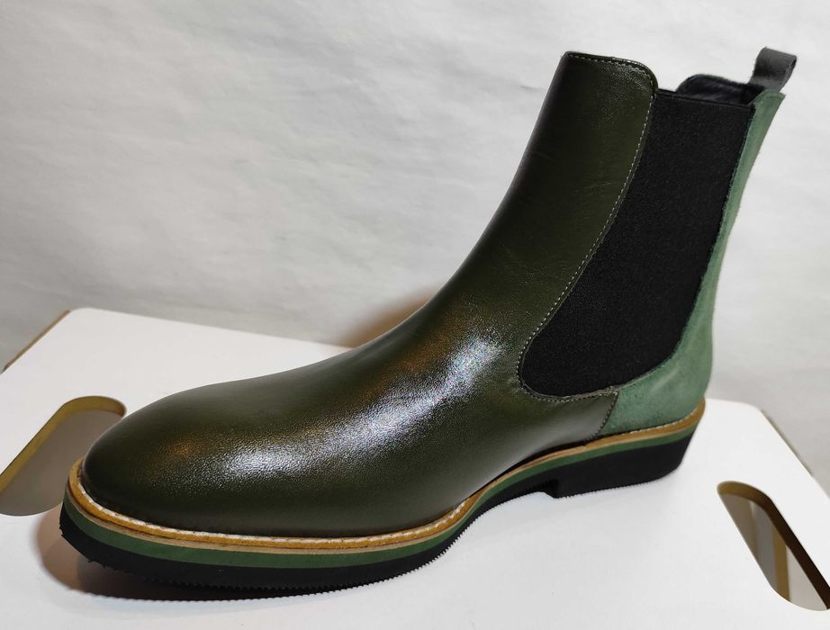 Ghete chelsea de lux 42.5 43 plain toe GIROTTI NOI piele naturala