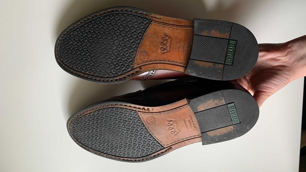 Pantofi vintage brogue, piele, 40