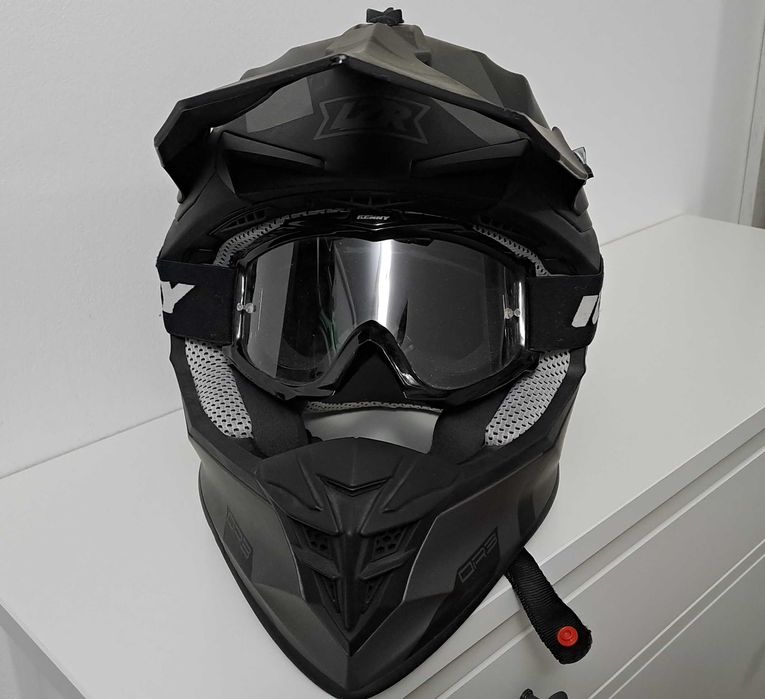 Casca moto LZR DR3 si ochelari Kenny