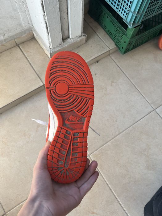 Nike dunk low white x orange