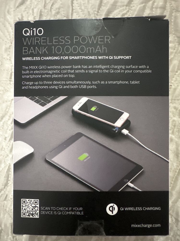 Mixx charge Qi 10 Wireless power bank 10 000 mAh