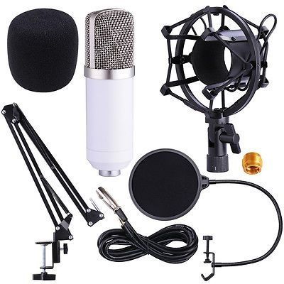 Microfon studio profesional BM700 Kit cu pop filtru si stativ prindere