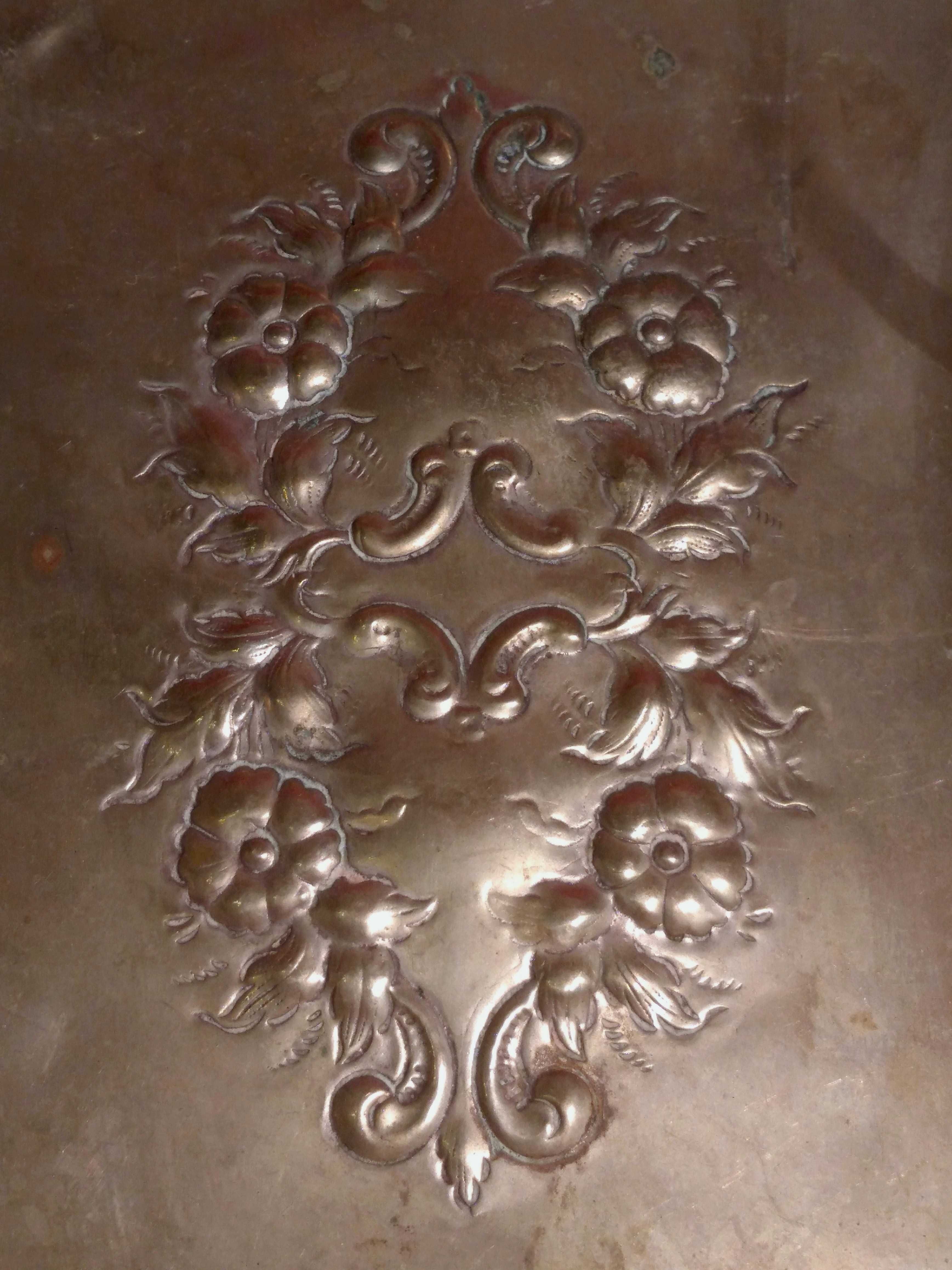 Fructiera romaneasca din alama argintata | piesa interbelica