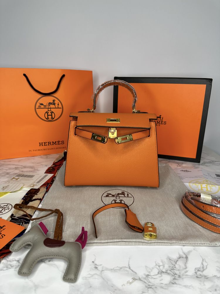 Geanta de lux HERMES Kelly 22 cm piele naturala 100% cadou
